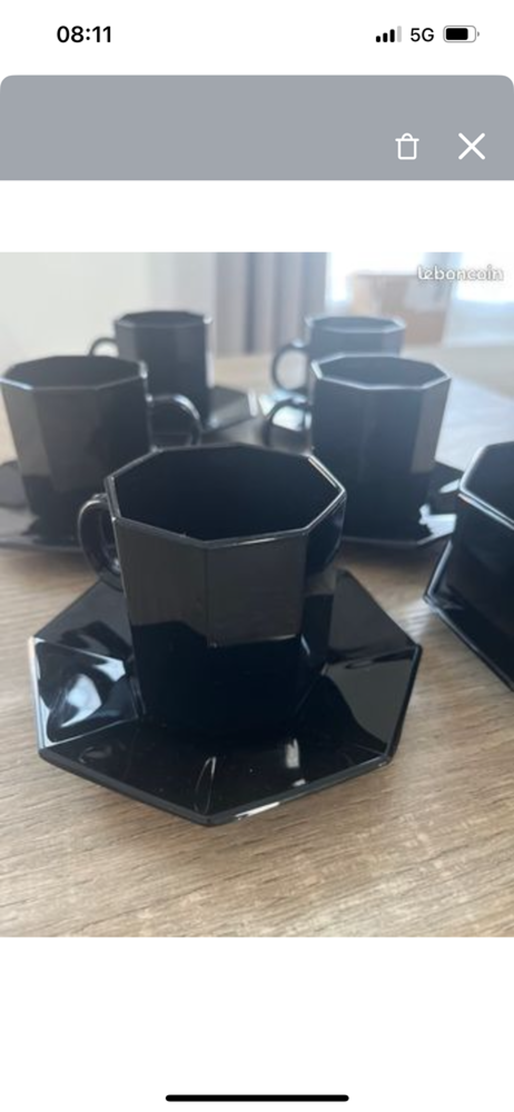 Service &agrave; caf&eacute; et &agrave; th&eacute; Arcopal noire avec sucrier Cuisine