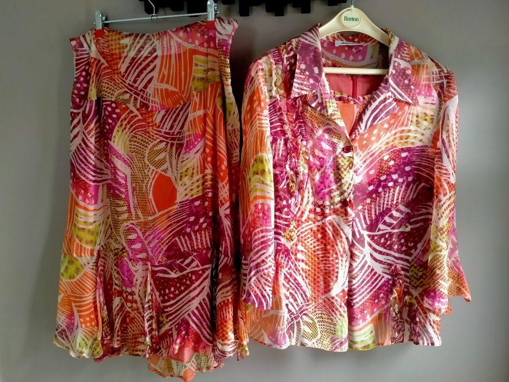 Ensemble 3 pi&egrave;ces en soie taille 44 Vtements