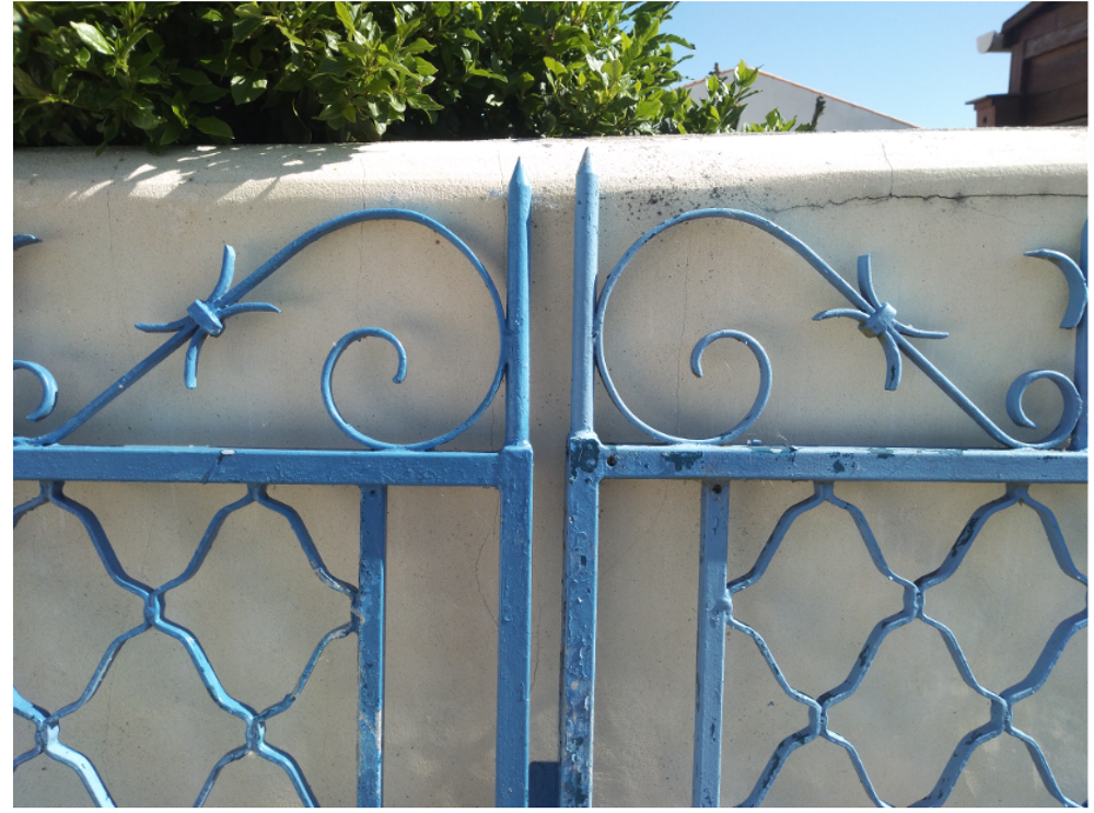 Portail deux vantaux, acier galva, ferronnerie d'art. Bricolage