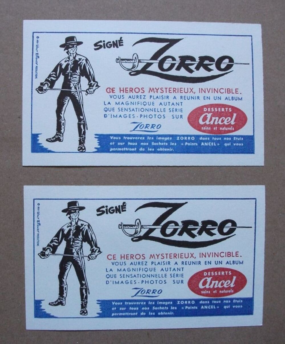 Lot 2 Buvards ZORRO # 1959 [Ancel] 