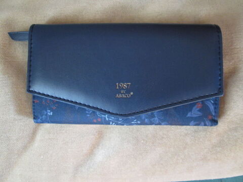 Porte-monnaie porte-cartes bleu marine petites fleurs 5 Herblay (95)