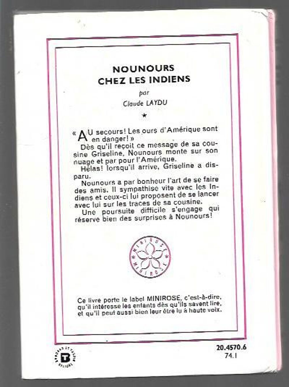 bibliotheque rose - nounours chez les indiens - 1974 Livres et BD