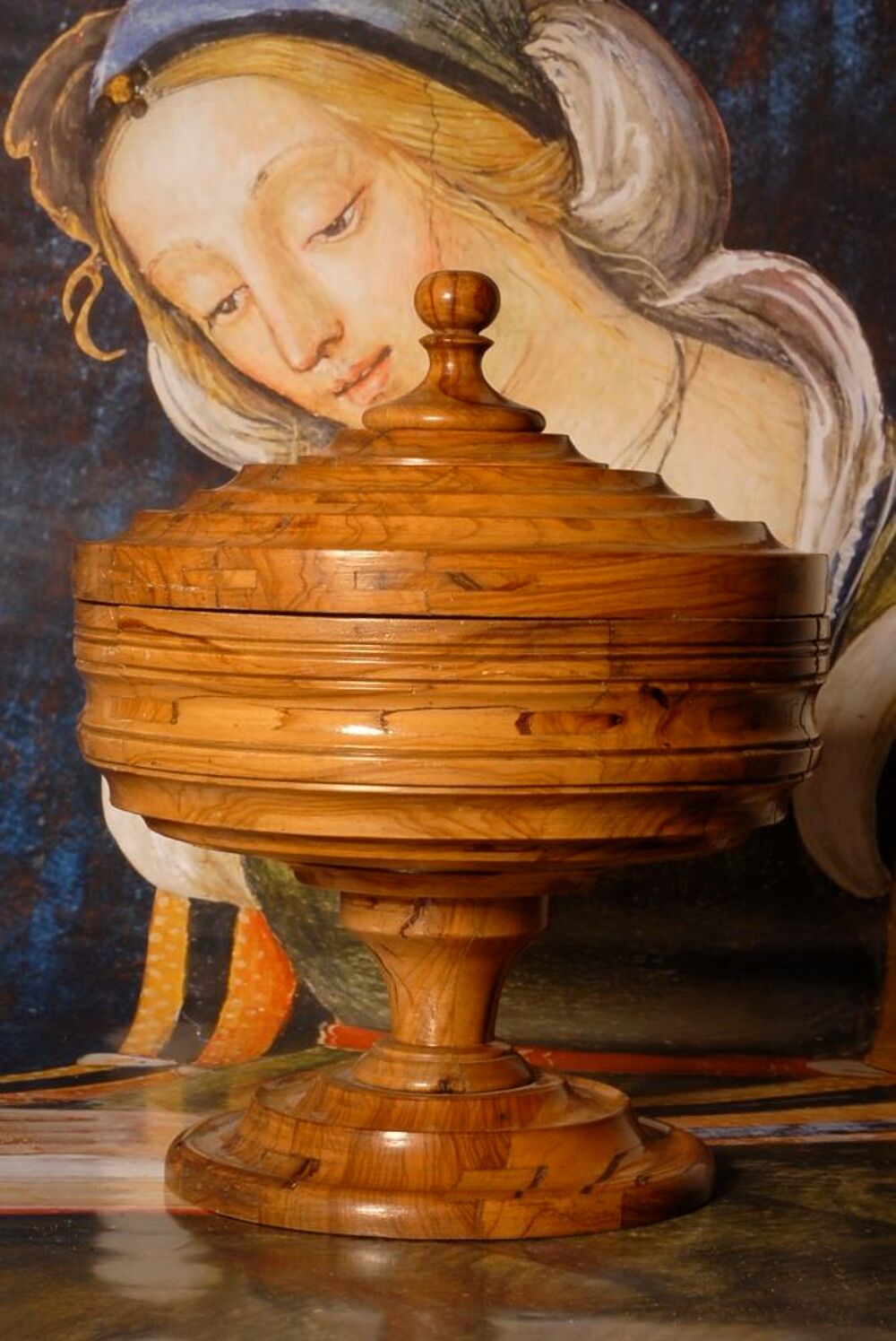Magnifique coupe en bois d'olivier-Artisanat de Toscane ITAL Décoration