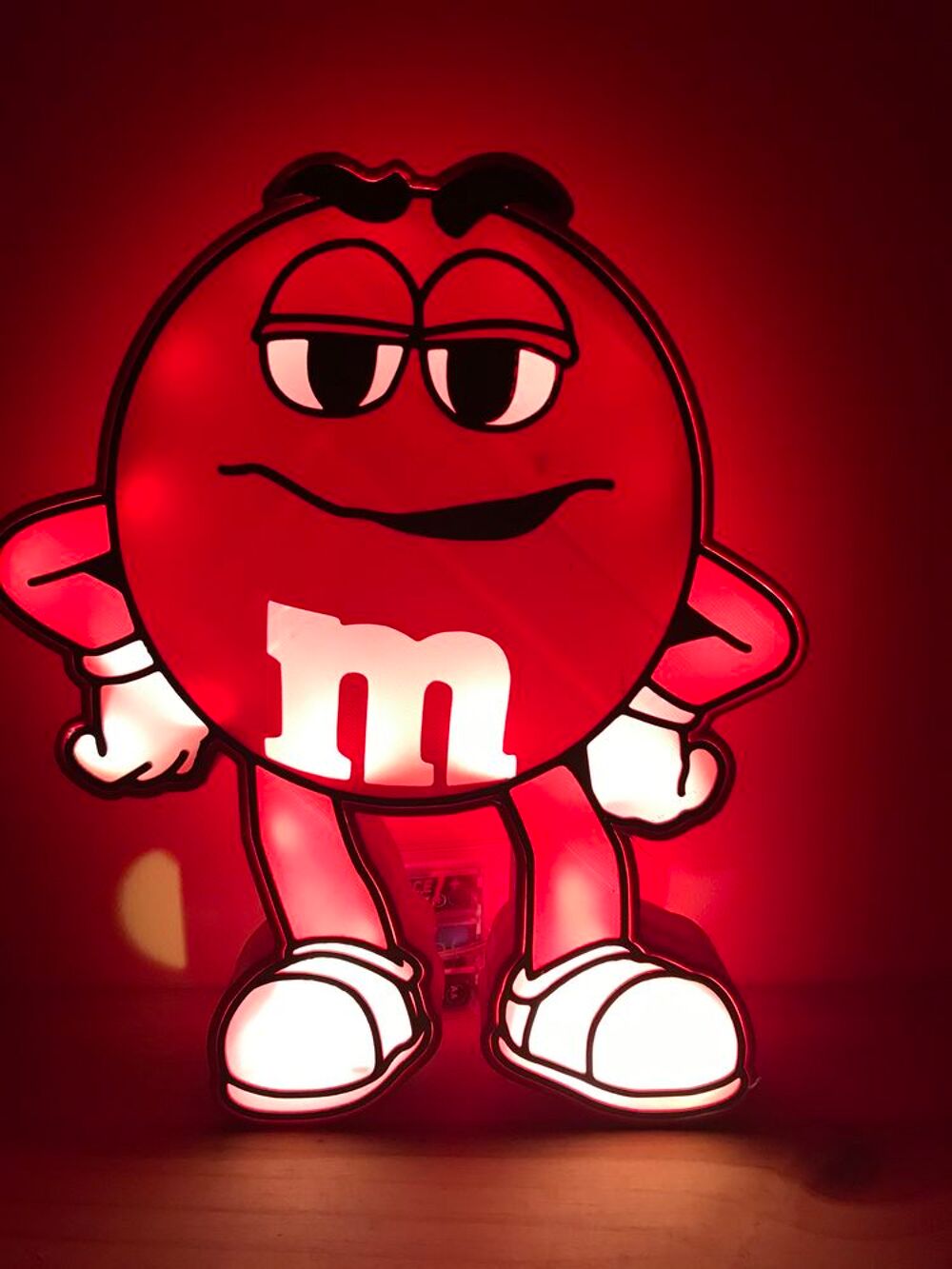 Lampe MMS rouge &eacute;clairage leds &agrave; piles Décoration