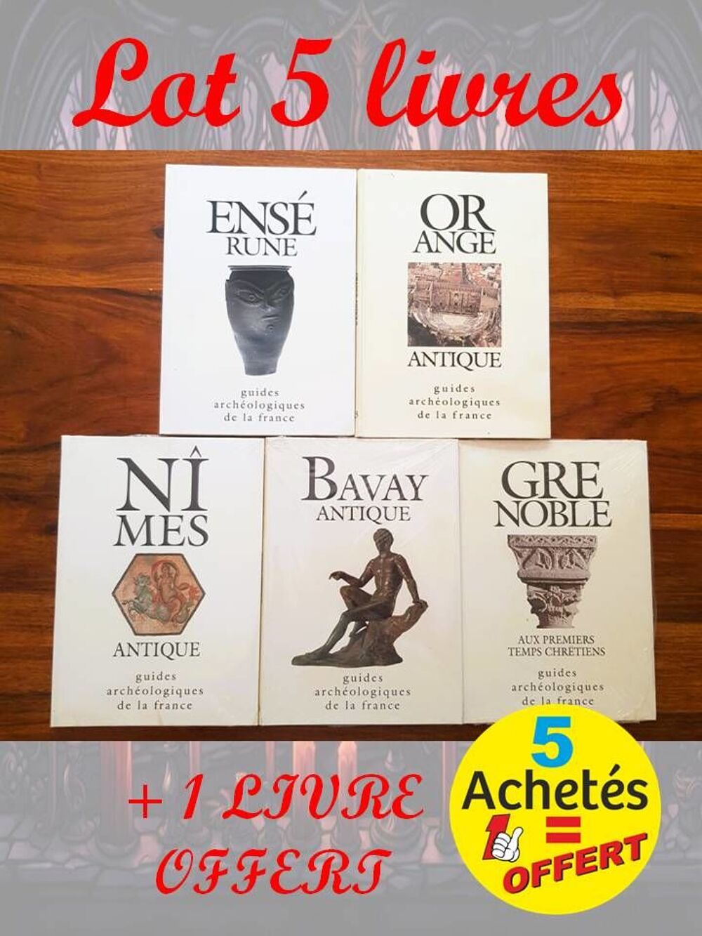 Guides arch&eacute;ologiques de la France - Lot 5 livres + 1 offert Livres et BD