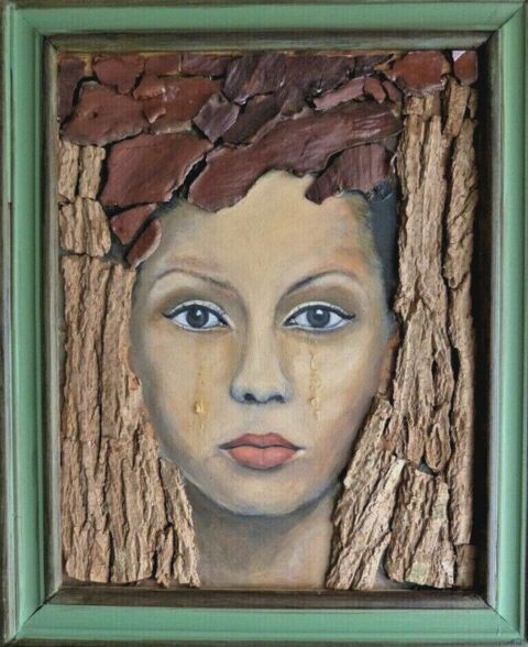 M KELLER   les larmes de GAIA   tableau tendance ecolo 148 Raismes (59)