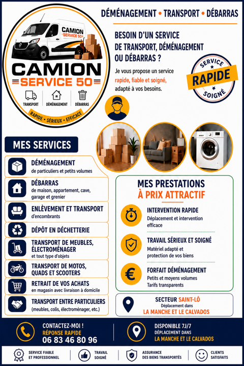 camion d&eacute;m&eacute;nagement 0 50000 Saint-lô