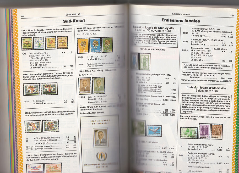 Catalogue sp&eacute;cialis&eacute; de timbres belges, Congo, etc 