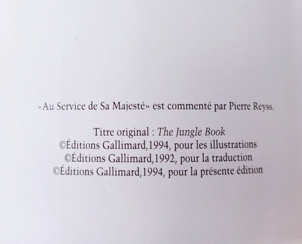 Le livre de la jungle - Chefs d'?uvre universels / Gallimard Livres et BD