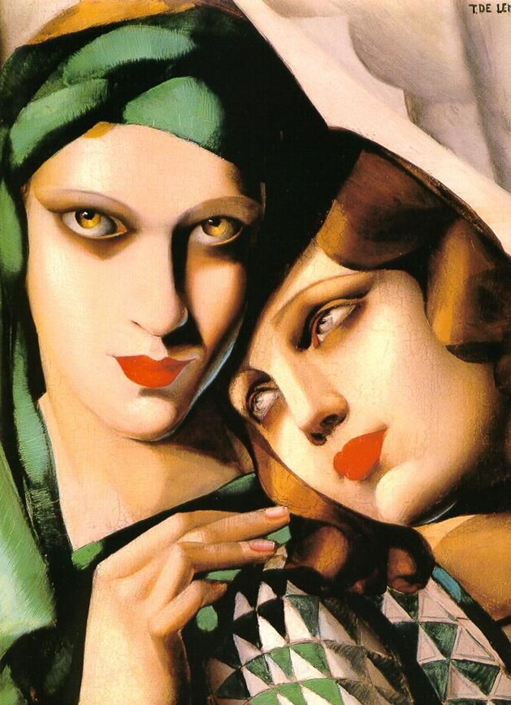 Tableau toile peinture Tamara de Lempicka LES DEUX FILLES AM Décoration