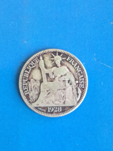 1928 Indochine française 10 centimes argent, rare 23 Espagne (66)