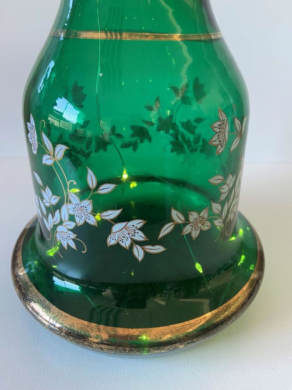 Atypique Gros Vase Photophore Verre &Eacute;pais Vert Sapin D&eacute;co Décoration