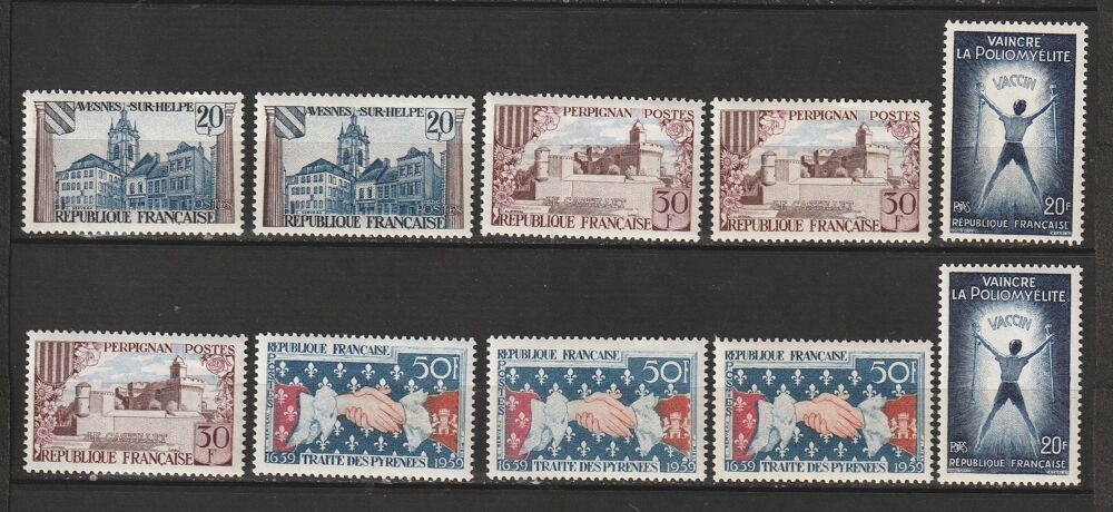 Timbres Neufs ANNEE 1959 en triple 