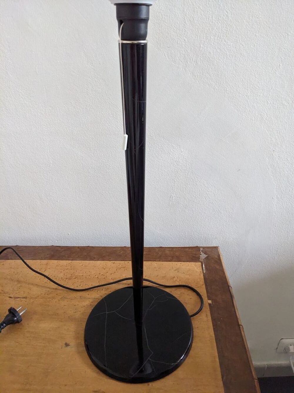 Lampe art d&eacute;co MAZDA LITA en acier LAQU&Eacute; NOIRE craquel&eacute; &eacute;cai Décoration