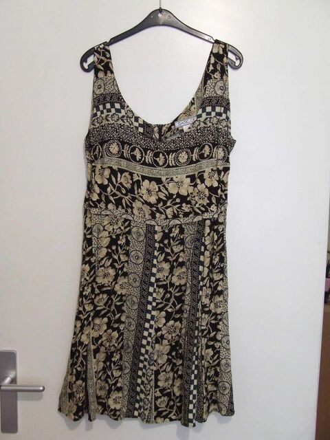 Robe � motifs, BASIC ONE, Noir et marron, T. 42, TBE 5 Bagnolet (93)