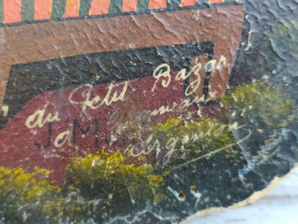 Publicit&eacute; Litho sur Bois Enfant Au Petit Bazar Argenton 