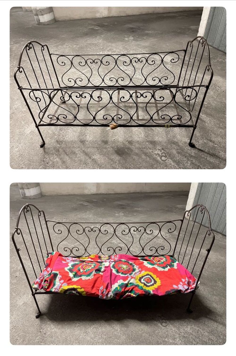 Lit / Banquette fer forg&eacute; + assise mousse Meubles
