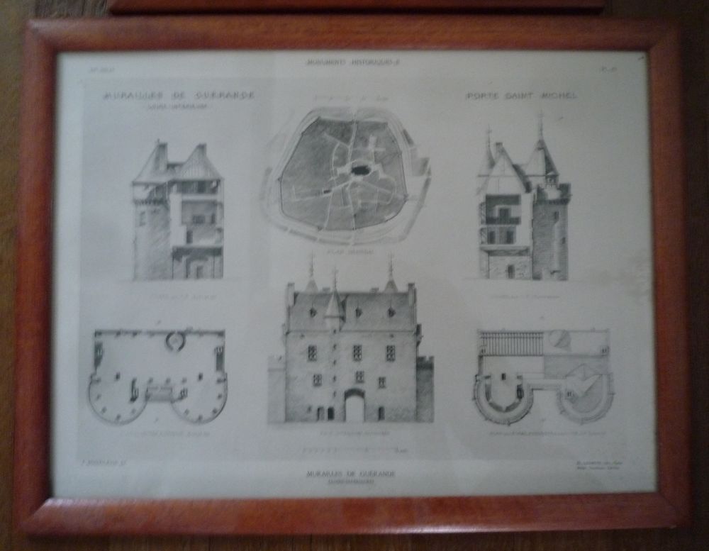 lot de 2 Gravures "Murailles de Gu&eacute;rande" Décoration