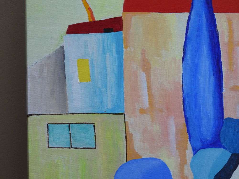 Tableau acrylique sur toile - Village ard&eacute;chois Décoration