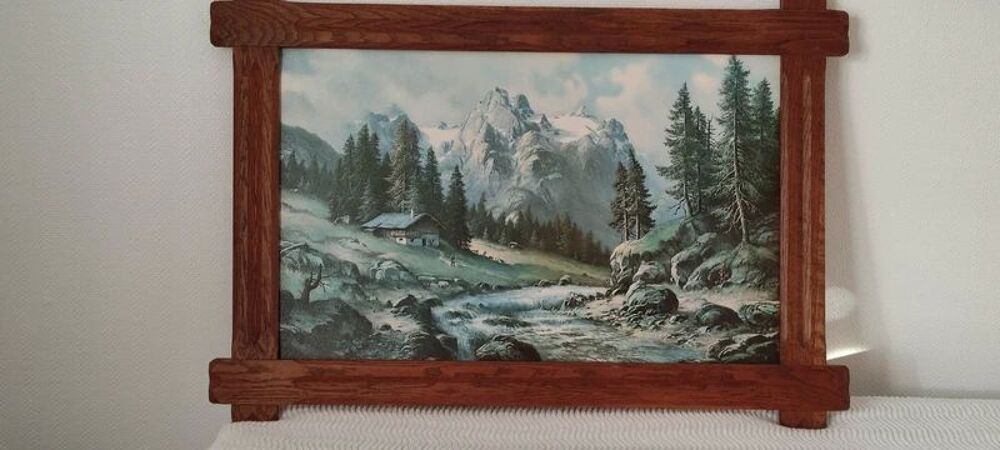Tableau rustique avec cadre en ch&ecirc;ne : 99.5 cm x 69.5 cm Décoration