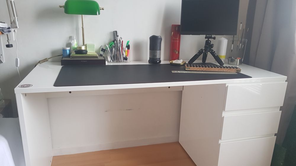 Bureau enfants - blanc laqu&eacute; blanc - rangements Meubles