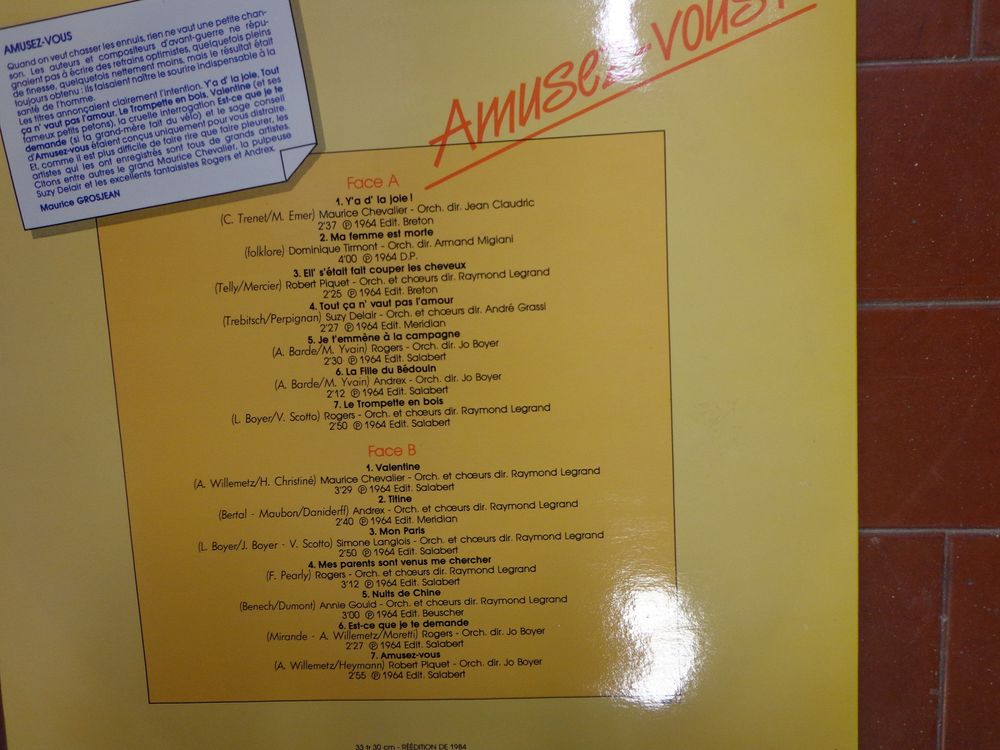ANCIENNES CHANSONS FRANCAISES vinyle 33T CD et vinyles