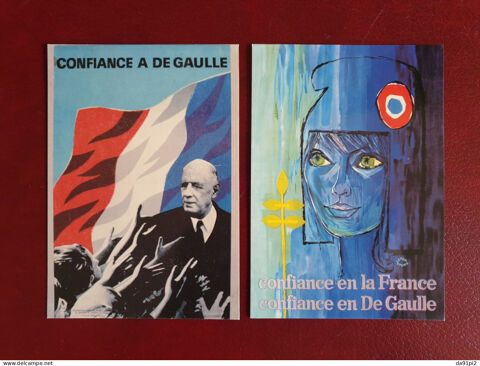 Lot de 2 cartes postales reproduction d'affiches De Gaulle 3.5 Vichy (03)
