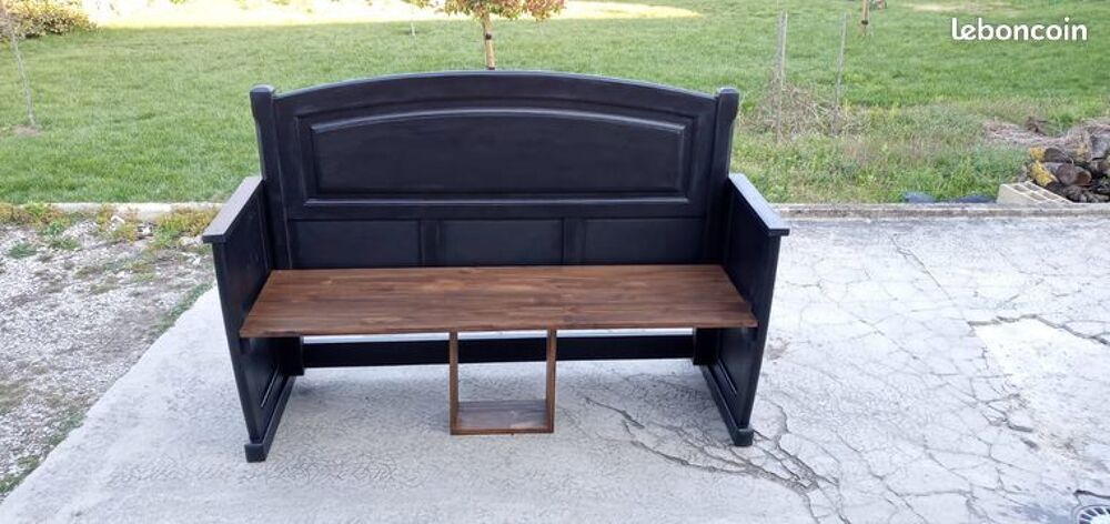 Banquette de jardin &eacute;l&eacute;gante en bois et m&eacute;tal Meubles
