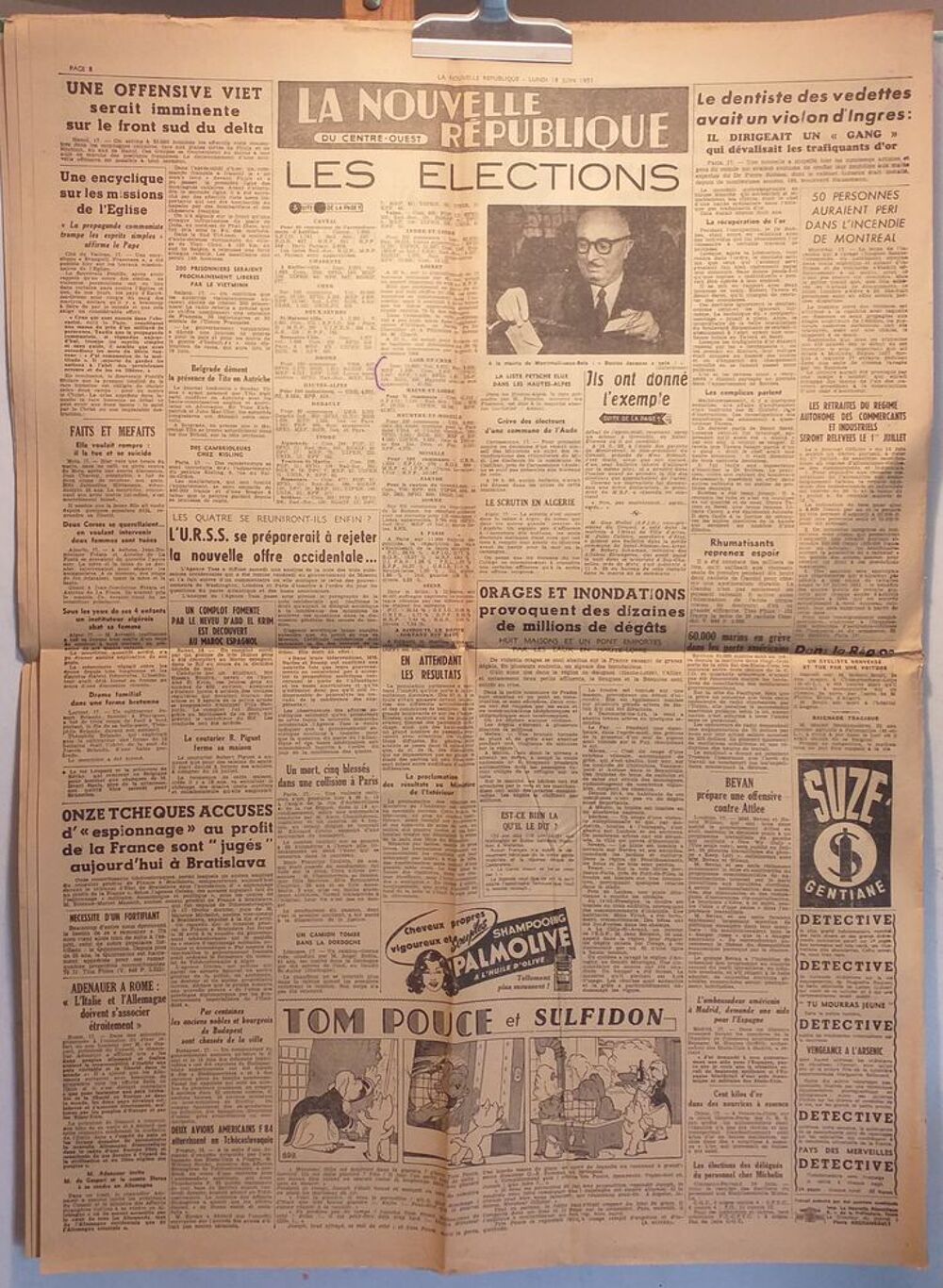  Journal , la Nouvelle R&eacute;publique , Election de l951 
