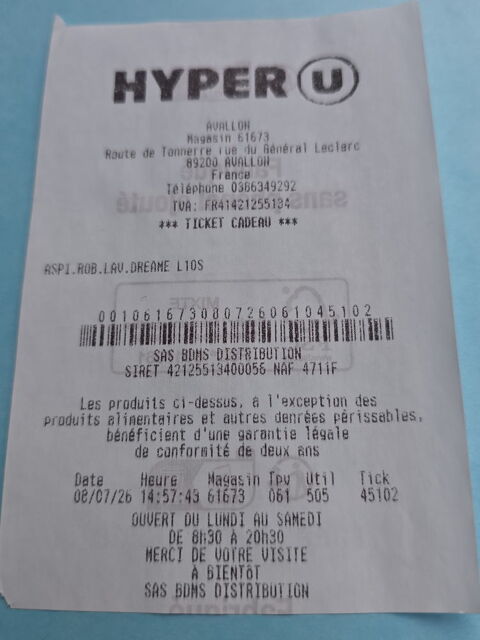 Aspirateur dreame heat gagne au loto Tonnerre (89)