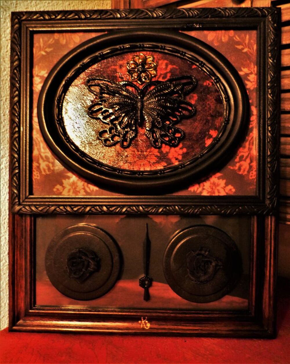 Tableau "BLACK METAL BUTTERFLY" Steampunk Décoration