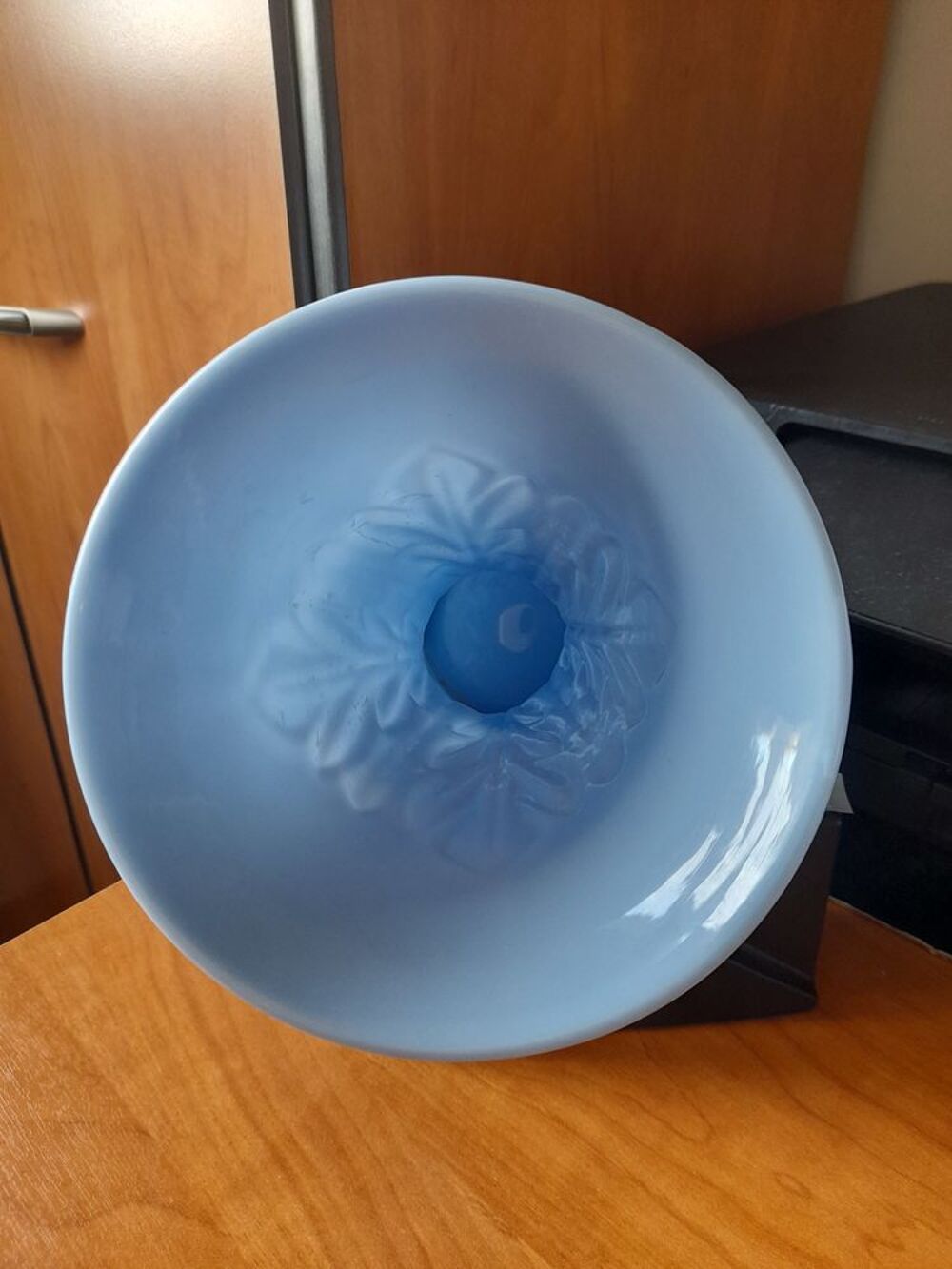 VASE en opaline bleu incrust&eacute; Vintage Décoration
