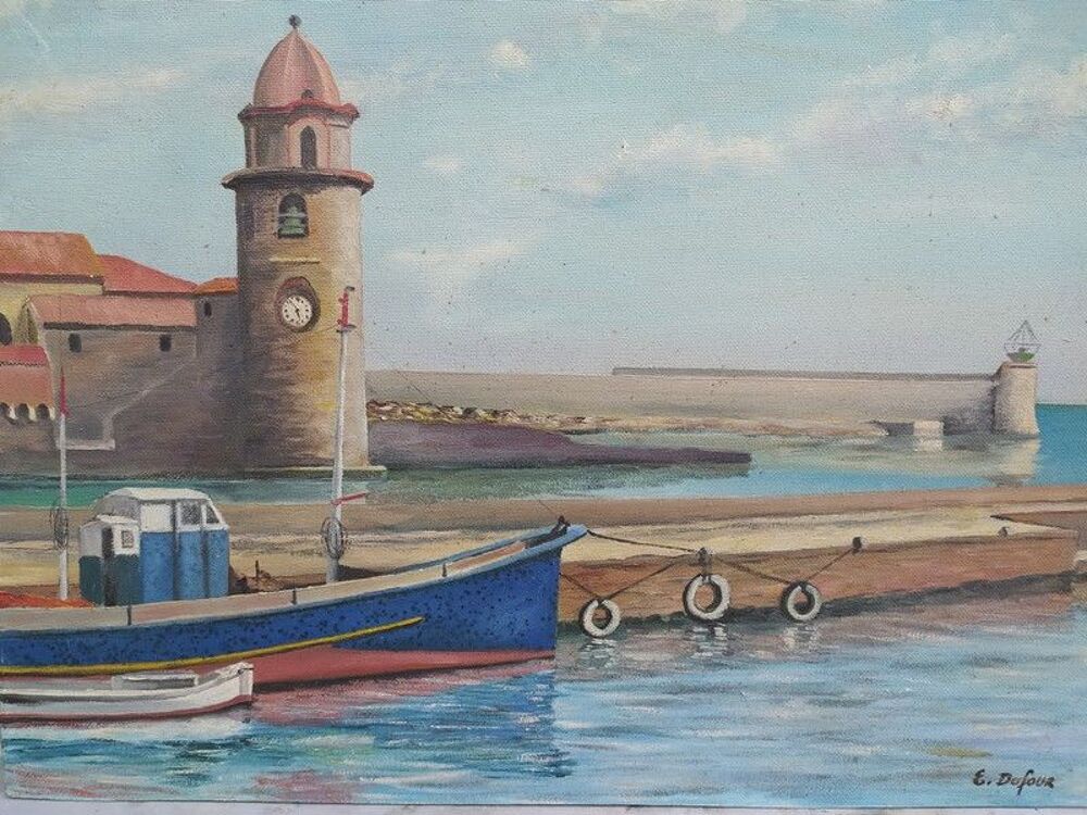 Tableau Marine Phare de Collioure Sign&eacute; Dufour Décoration