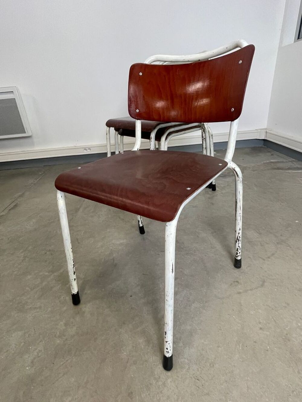 Lot de 4 chaises gispen acajou pays-bas ann&eacute;es 70 Meubles