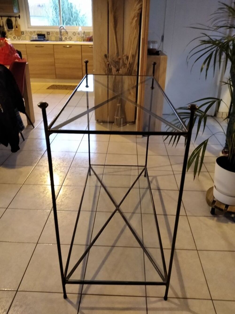 console verre et fer forg&eacute; Meubles