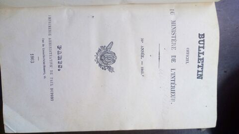 Bulletin Officiel Ministre de l'Intrieur 1863 25 Battrans (70)