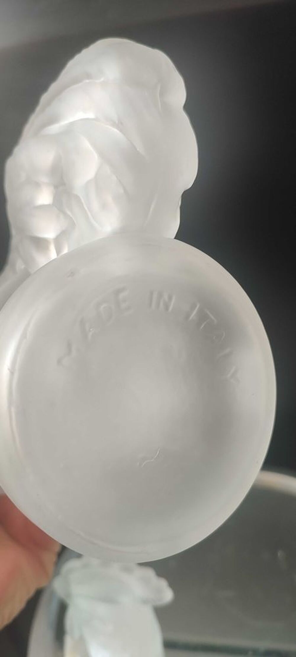 Carafe zoomorphe (28 cm) en verre d&eacute;poli italien - Ann&eacute;es 70 