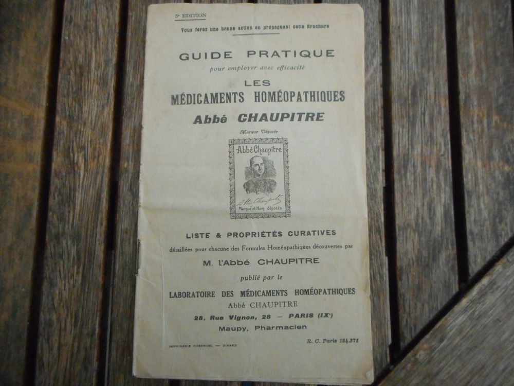 Livret ancien "guide pratique des m&eacute;dicaments hom&eacute;opathiques Livres et BD