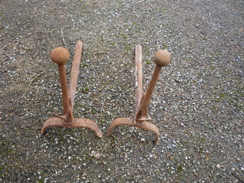 Paire de chenets fer forg� (G) 20 Castres (81)