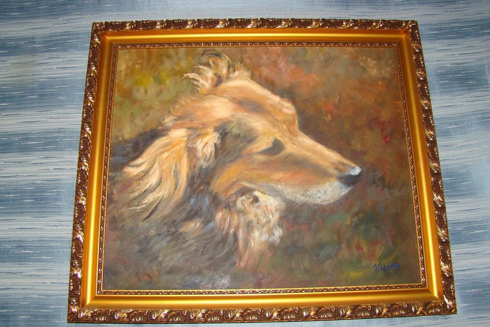 Tableau / Huile sur toile sign&eacute;e " Un compagnon fid&egrave;le " 
Décoration