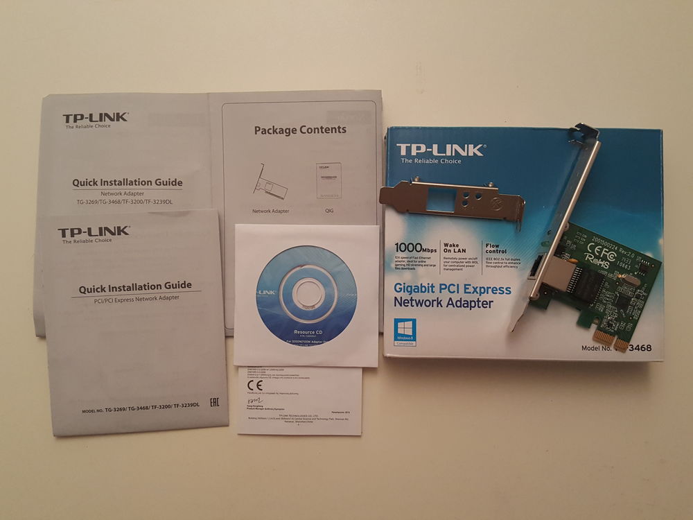 TP-LINK TG-3468 GIGABIT PCI-e CARTE RESEAU 10/100/1000Mbps Matériel informatique