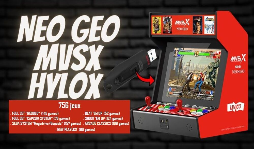 Hylox USB pour Arcade MVSX N&eacute;o-G&eacute;o - 797games Jeux / jouets