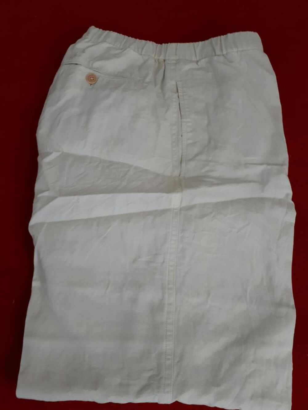 Superbe pantalon blanc herm&egrave;s en lin taille 33/40 Vtements