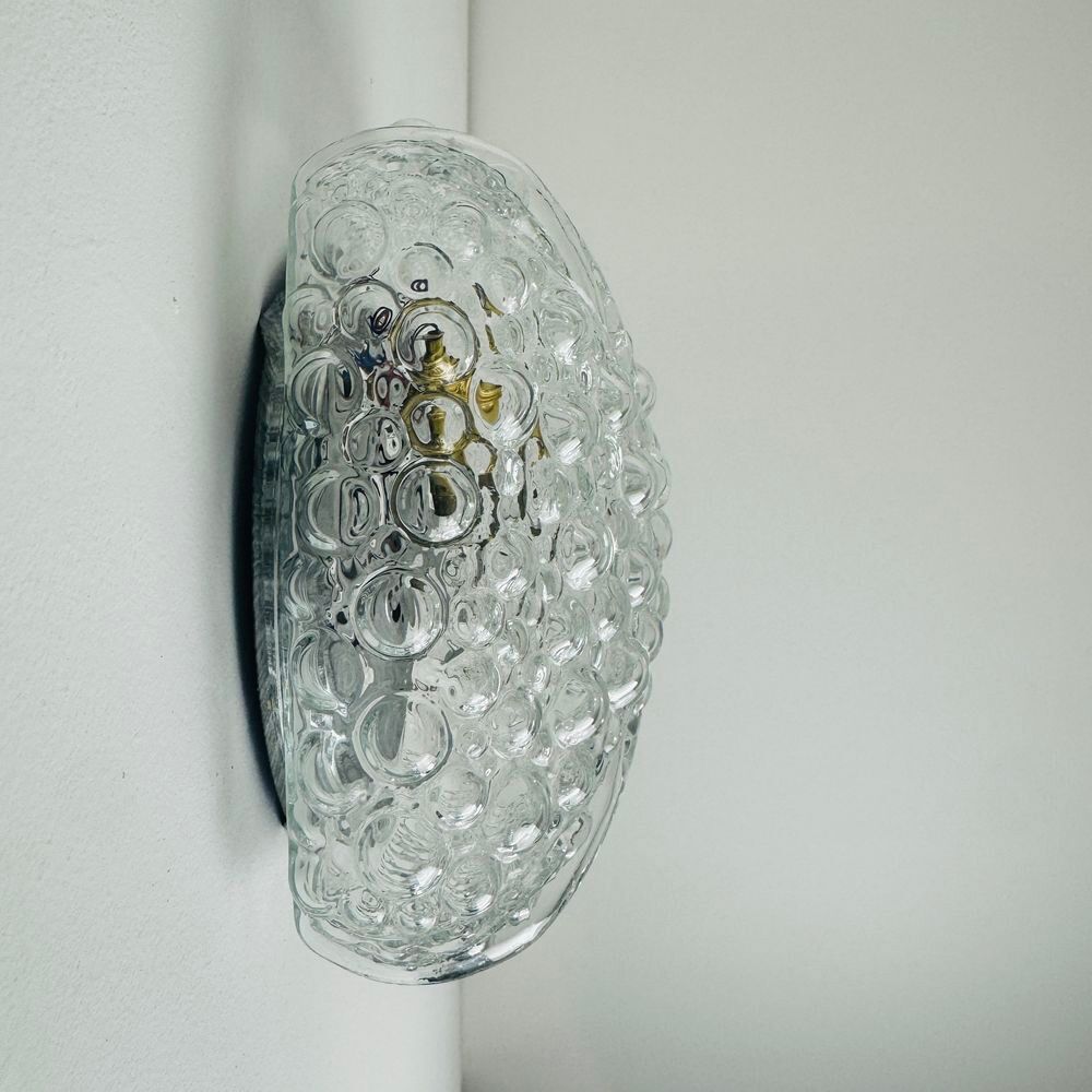 ANCIENNE APPLIQUE VERRE BULLE VINTAGE Décoration