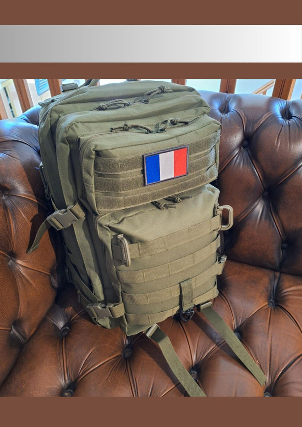 Sac &agrave; dos tactique 50L ? Vert militaire, rando, outdoor Maroquinerie