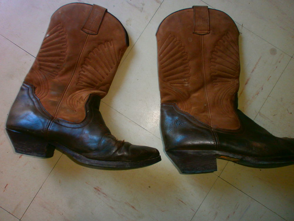 Bottes western cuir taille 42 en TBE Chaussures
