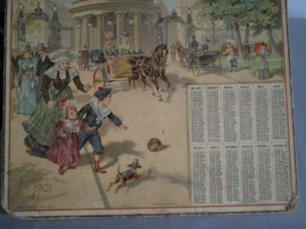 AUTHENTIQUE CALENDRIER DE LA POSTE ANNEE "1901" 