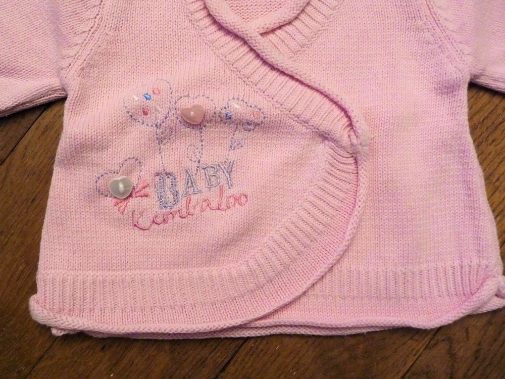 Gilet Coeur Crois&eacute; en Coton Rose Clair- Petit Kimbaloo Vêtements enfants