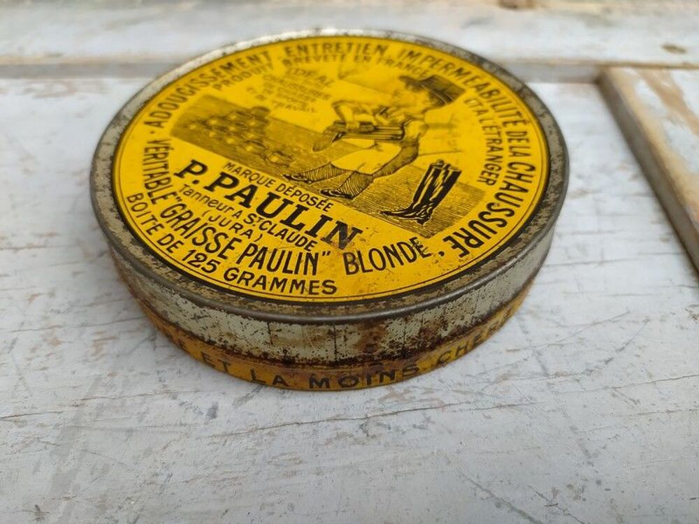 Ancienne Boite Publicitaire Cirage Paulin 125gr 