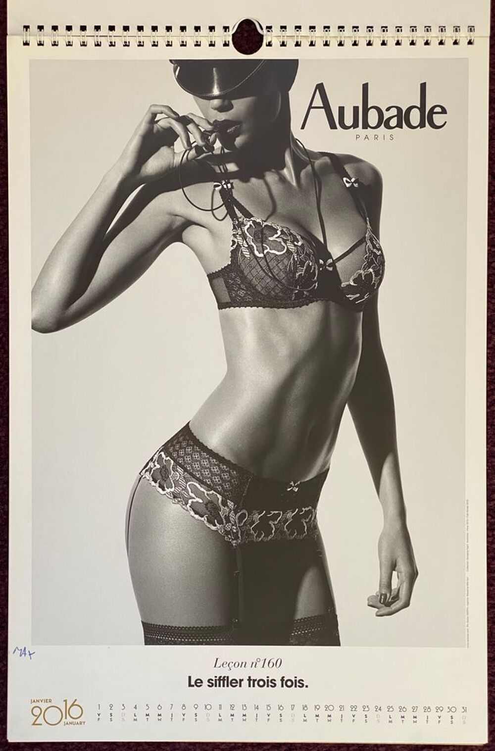 Aubade Lingerie Calendrier 2016 